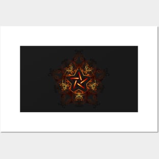 Mystical fiery star ( Wiccan Fire Pentagram ) Posters and Art